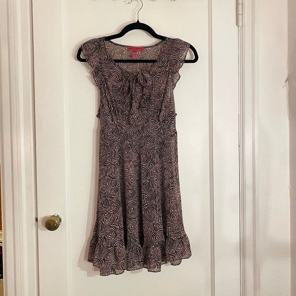 Betsey Johnson spiral ruffle baby doll slip dress